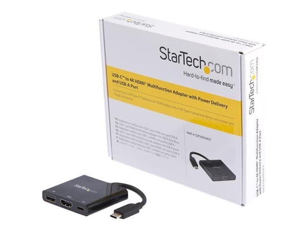 Startech USB-C to HDMI Adapter - 4K 30Hz - Thunderbolt 3 Compatible - with Power Delivery (USB PD) - USB C Adapter Converter (CDP2HDUACP) - Dokking...