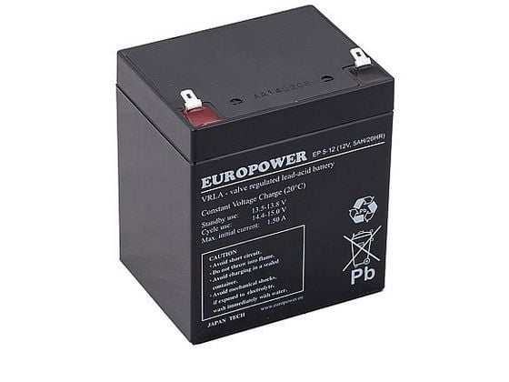 Europower batteri 12V 5Ah AGM Europower EP5-12
