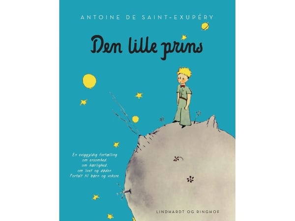 Den lille prins, ljusblå, inbunden m. skyddsomslag | Antoine de Saint-Exupéry | Språk: Danska