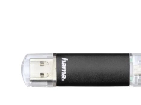 Hama Laeta Twin, 16GB, 16 GB, USB Type-A / Micro-USB, 3.2 Gen 1 (3.1 Gen 1), 45 MB/s, Med lokk, Svart