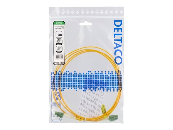 DELTACO - Nettverkskabel - LC/APC-enkeltmodus (hann) til LC/APC-enkeltmodus (hann) - 2 m - fiberoptisk - 9 / 125 micron - OS2