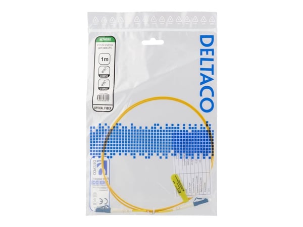 DELTACO - Nettverkskabel - LC/UPC-enkeltmodus (hann) til LC/UPC-enkeltmodus (hann) - 1 m - fiberoptisk - 9 / 125 micron - OS2