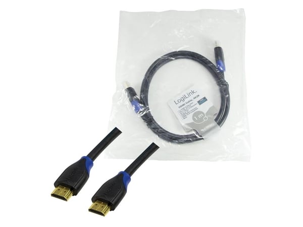 LogiLink CH0061, 1 m, HDMI-tyyppi A (vakio), HDMI-tyyppi A (vakio), 4096 x 2160 pikseliä, 3D, Musta