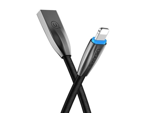 USAMS Flettet U-Light Lightning-kabel blå 1,2 m IPZSUSB03 (US-SJ182)