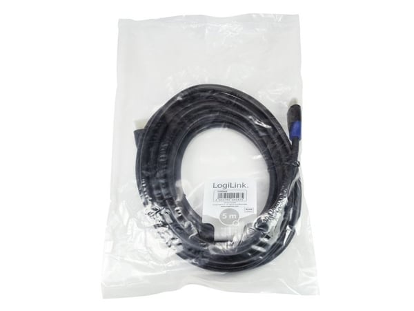 LogiLink CH0064, 5 m, HDMI-tyyppi A (vakio), HDMI-tyyppi A (vakio), 4096 x 2160 pikseliä, 3D, Musta