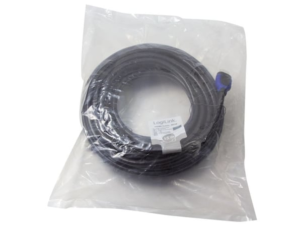 LogiLink CH0067, 15 m, HDMI-tyyppi A (vakio), HDMI-tyyppi A (vakio), 4096 x 2160 pikseliä, 3D, Musta