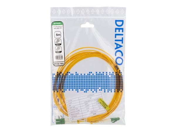 DELTACO - Nettverkskabel - LC/APC-enkeltmodus (hann) til LC/APC-enkeltmodus (hann) - 5 m - fiberoptisk - 9 / 125 micron - OS2