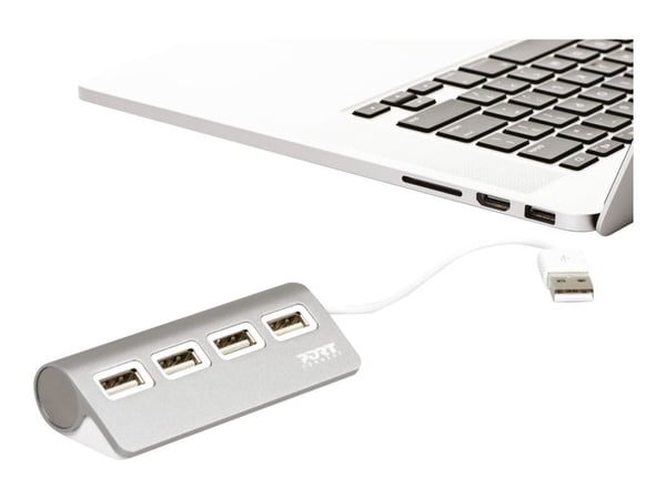 PORT Connect - Hubb - 4 x USB 2.0 - skrivbordsmodell