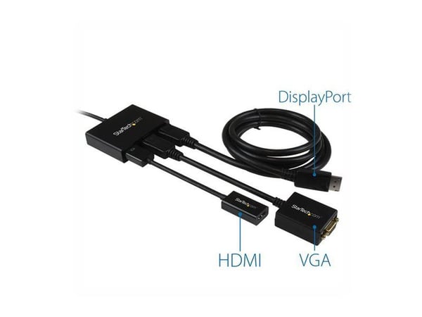 Startech 3-Port Multi Monitor Adapter, DisplayPort 1.2 MST Hub, Dual 4K 30Hz & 1x 1080p, Video Splitter for Extended Desktop Mode on Windows PCs On...