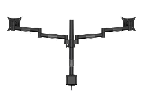 Multibrackets M VESA Deskmount Officeline Dual - Ställ - justerbar arm - för 2 LCD-bildskärmar - stål - svart - skärmstorlek: 15"-30" - klämma, mon...