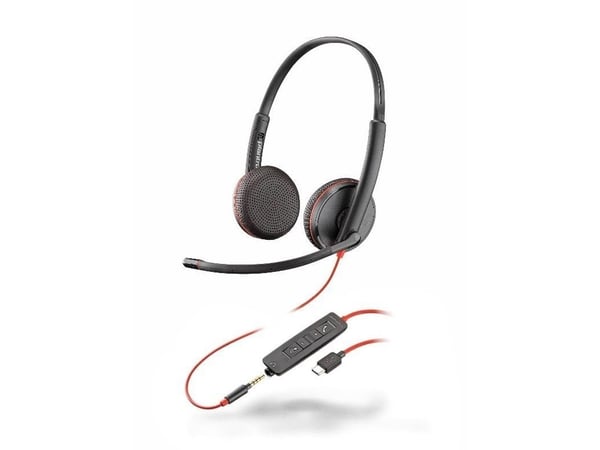 Poly Blackwire C3225 USB-C - 3200 Series - hodesett - on-ear - kablet - 3,5 mm jakk, USB-C - lydisolerende