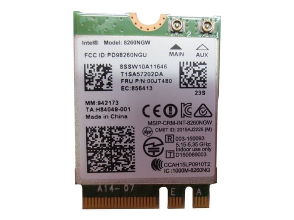 Intel - Nettverksadapter - M.2 Card - Bluetooth 4.2, Wi-Fi 5 - (CRU) - Tier 1, FRU - for ThinkCentre M700; M900; X1; ThinkPad L470; L570; P51s; T47...