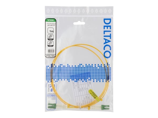 DELTACO - Verkkokaapeli - LC/APC single mode (uros) - LC/APC single mode (uros) - 1 m. - valokuitu - 9 / 125 mikronia - OS2