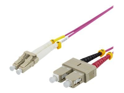 DELTACO LCSC-710 - Nettverkskabel - LC multimodus (hann) til SC flermodus (hann) - 10 m - fiberoptisk - 50 / 125 mikroner - OM4 - halogenfri
