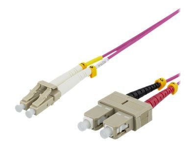 DELTACO LCSC-711 - Nettverkskabel - LC multimodus (hann) til SC flermodus (hann) - 1.5 m - fiberoptisk - 50 / 125 mikroner - OM4 - halogenfri
