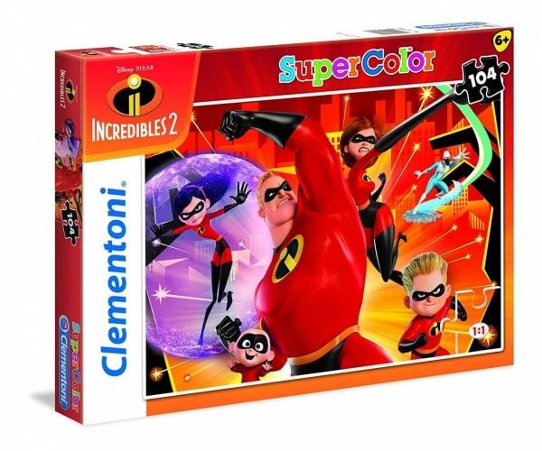 Clementoni The Incredibles 2, 104 stykker, Tegneserier, 6 år