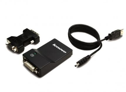Lenovo USB 3.0 to DVI/VGA Monitor Adapter - Ekstern videoadapter - USB 3.0 - DVI