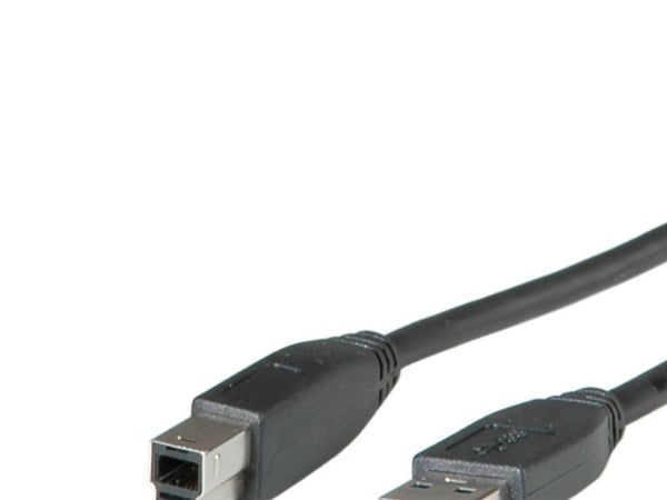 ROLINE 11.02.8871, 3 m, USB A, USB B, USB 3.2 Gen 1 (3.1 Gen 1), Hankjønn/hankjønn, Sort