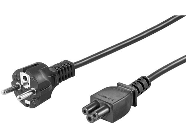MicroConnect - Strömkabel - ström CEE 7/7 (han) till IEC 60320 C5 - AC 250 V - 2,5 A - 1 m - sort