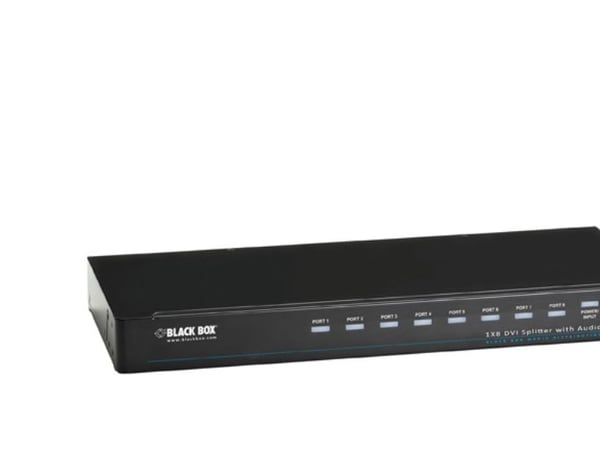 Black Box DVI-D Splitter with Audio and HDCP, 1 x 8 - Video/lyd-splitter - 8 x DVI + 8 x lyd - stasjonær - TAA-samsvar