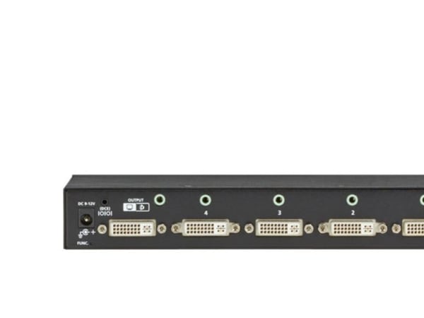 Black Box 4 x 1 DVI Switch with Audio - Skjerm- / audio-switch - 4 x DVI + 4 x lyd - stasjonær - TAA-samsvar