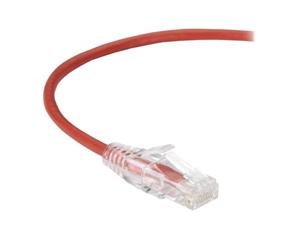 Black Box Slim-Net - Koblingskabel - RJ-45 (hann) til RJ-45 (hann) - UTP - CAT 6a - med støvel, formstøpt, flertrådet - rød