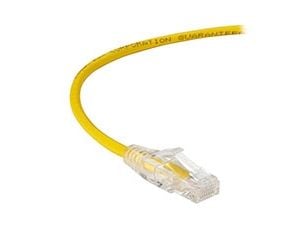 Black Box Slim-Net - Koblingskabel - RJ-45 (hann) til RJ-45 (hann) - UTP - CAT 6a - med støvel, formstøpt, flertrådet - gul
