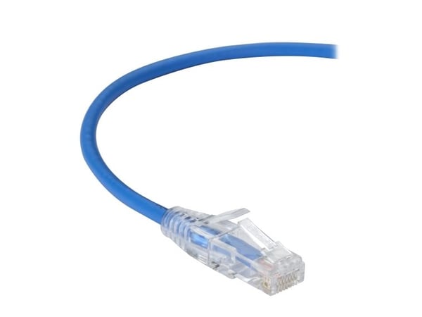 Black Box Slim-Net - Koblingskabel - RJ-45 (hann) til RJ-45 (hann) - UTP - CAT 6 - med støvel, formstøpt, flertrådet - blå