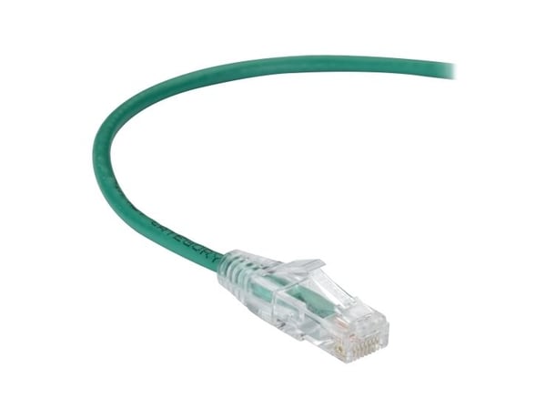 Black Box Slim-Net - Koblingskabel - RJ-45 (hann) til RJ-45 (hann) - UTP - CAT 6 - med støvel, formstøpt, flertrådet - grønn