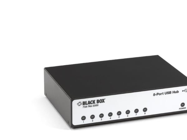 Black Box IC1023A, Musta, 8- DB9 M, 1- USB, 0 - 70 °C, 10 - 90 °C, 38 mm