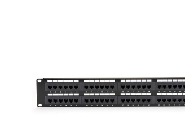 Black Box JPM5E48A, Cat5e, Telinekiinnitys, 2U, musta
