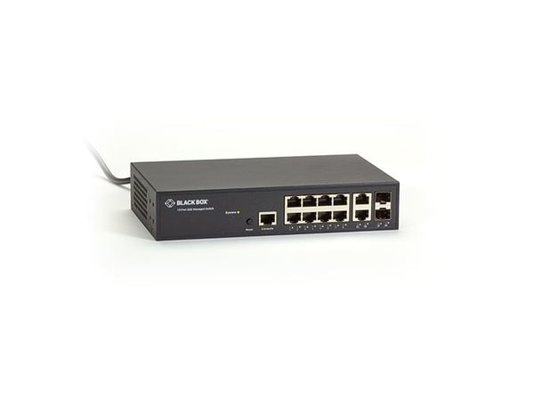 Black Box Gigabit Ethernet Managed Switch - Switch - L2+ - Styrt - 10 x 10/100/1000 + 2 x delt Gigabit SFP - stasjonær, rackmonterbar - AC 100 - 24...