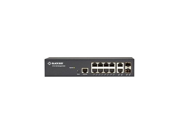 Black Box Gigabit Ethernet Managed Switch - Switch - L2+ - Styrt - 10 x 10/100/1000 + 2 x delt Gigabit SFP - stasjonær, rackmonterbar - AC 100 - 24...