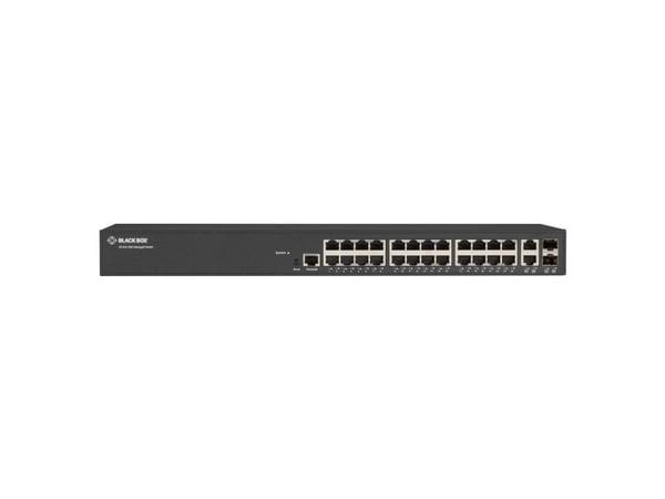 Black Box - Switch - L2+ - Styrt - 24 x 10/100/1000 + 2 x kombo-Gigabit SFP - rackmonterbar