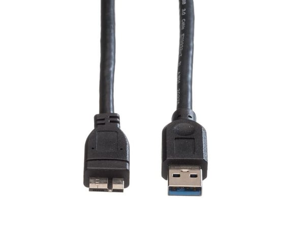 ROLINE 11.02.8874, 2 m, USB A, Micro-USB A, USB 3.2 Gen 1 (3.1 Gen 1), Hankjønn/hankjønn, Sort