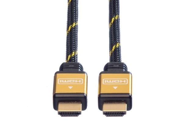 ROLINE 11.04.5500, 1,5 m, HDMI Type A (Standard), HDMI Type A (Standard), 3840 x 2160 piksler, 3D, Svart, Gull
