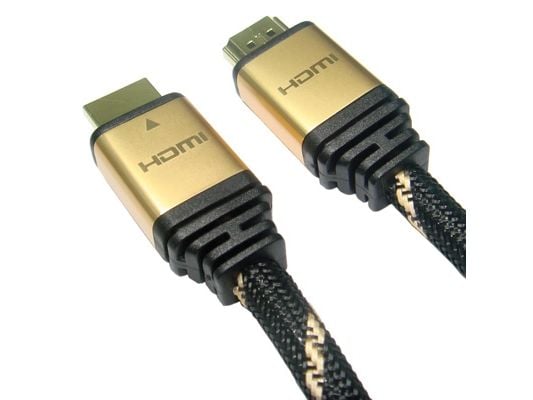 Rotronic 3m HDMI, 3m, HDMI Type A (Standard), HDMI Type A (Standard), 3D-kompatibilitet, Svart, Gull