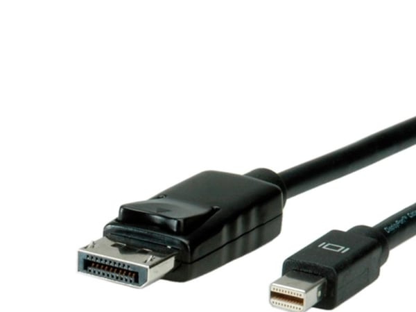 ROLINE 11.04.5634, 1 m, DisplayPort, Mini DisplayPort, Hankjønn, Hankjønn, Sort