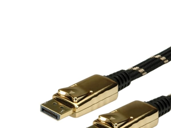 ROLINE 11.04.5644, 1 m, DisplayPort, DisplayPort, Uros, Uros, Musta, Kulta