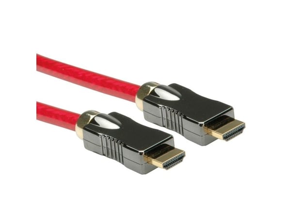 ROLINE 11045902, 2 m, HDMI-tyyppi A (vakio), HDMI-tyyppi A (vakio), 7680 x 4320 pikseliä, Musta, Punainen