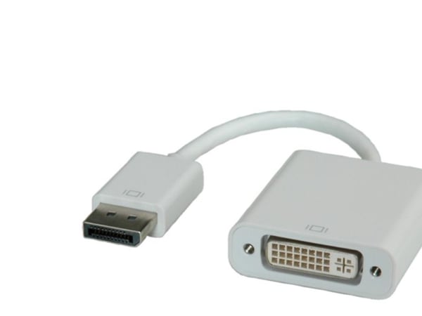 ROLINE DisplayPort-DVI Adapter, 0,15 m, DisplayPort, DVI, Uros, Naaras, Valkoinen