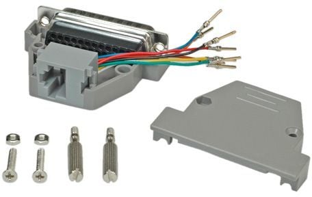 ROLINE Adapter DB25 M / RJ45 F, 8P/8C, DB25 M, RJ45 F