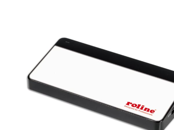 ROLINE 14.02.5028, USB 3.2 Gen 1 (3.1 Gen 1) Type-B, USB 3.2 Gen 1 (3.1 Gen 1) Type-A, Svart, Hvit, Plast, Kraft indikator, 1 m
