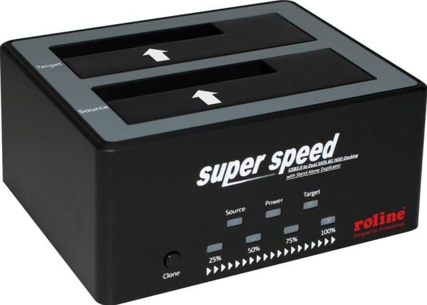 ROLINE 16.01.4122, HDD,SSD, SATA, Serial ATA II, Serial ATA III, 2,5,3,5", 4 TB, USB 3.2 Gen 1 (3.1 Gen 1) Typ-B, 5 Gbit/sek.