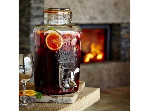 Drikkedispenser Kilner 8 ltr. glas m/tappehane