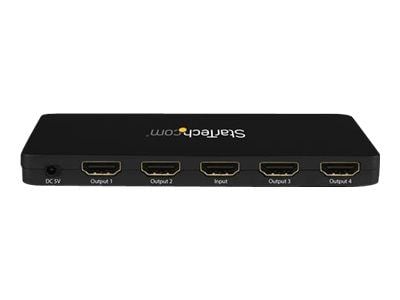 Startech 4K HDMI Splitter - 4k 30Hz - 4 Port - Aluminum - Backward Compatible - HDMI Multi Port - HDMI Hub (ST124HD4K) - Video/audio switch - 4 x H...