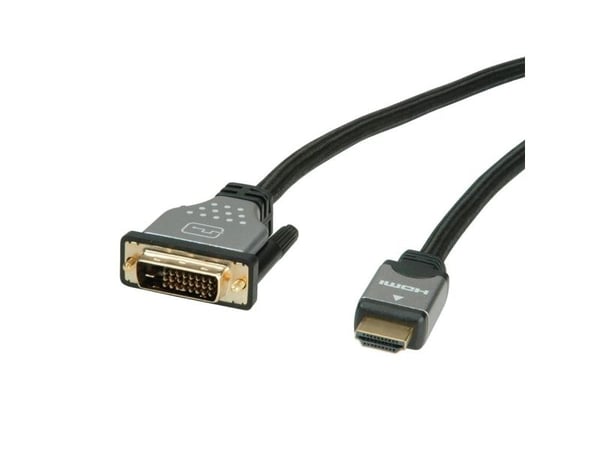 ROLINE 11.04.5876, 1,5 m, HDMI Type A (Standard), DVI-D, Hankjønn, Hankjønn, Rett