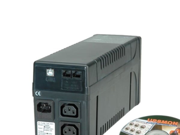VERDI 800 - UPS - AC 230 V - 480 Watt - 800 VA - USB - utgang-stikforbindelser: 2 - sort