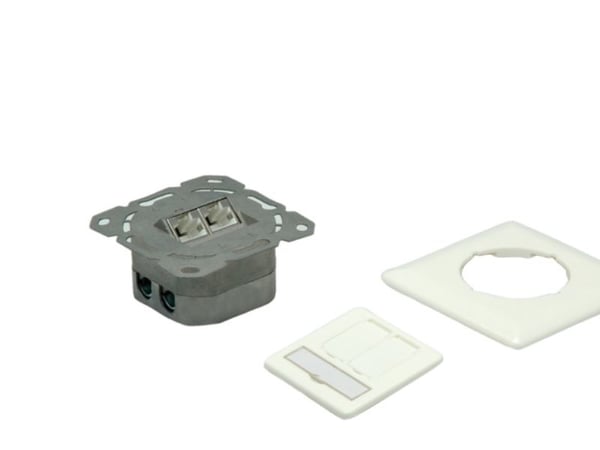 VALUE Cat.6a Flush Mount Wall Jack, STP, horizontal white, Vit