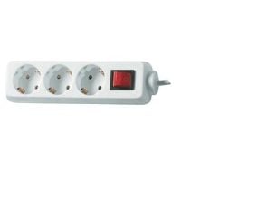 REV 512351555, 3 AC-pistorasia(a), 250 V, 16 A, 3500 W, Valkoinen, 1,4 m